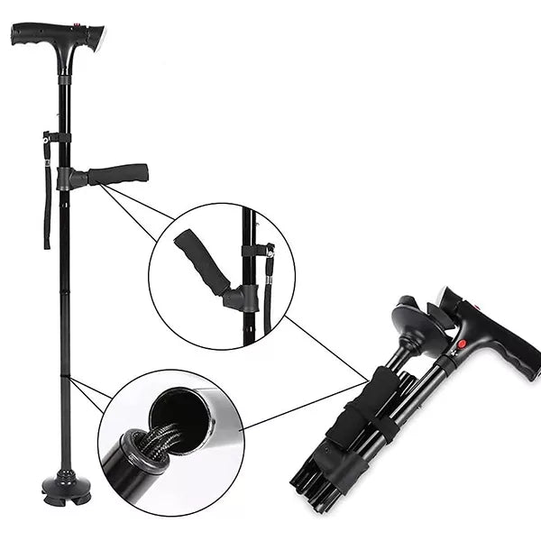 Canne de Marche Pliable avec Lampe LED Sorallure™