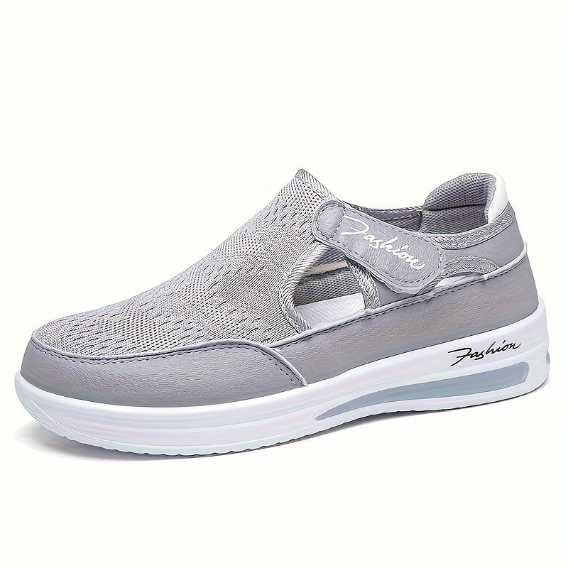 Baskets de couleur unie pour femmes - Chaussures d’extérieur basses en tricot respirant