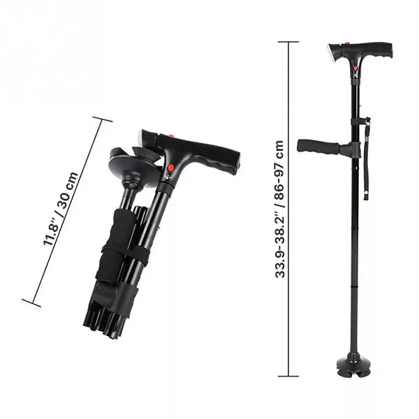 Canne de Marche Pliable avec Lampe LED Sorallure™
