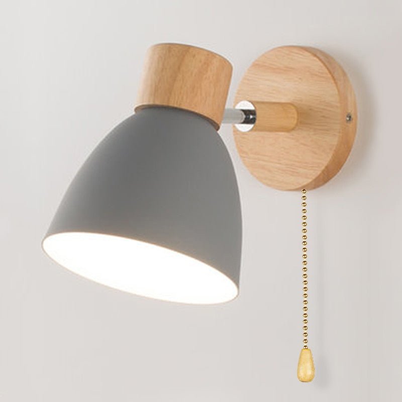 Applique murale suspendue scandinave en bois – Élégance naturelle et lumière chaleureuse