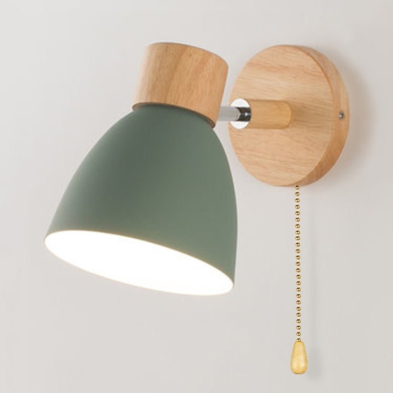 Applique murale suspendue scandinave en bois – Élégance naturelle et lumière chaleureuse