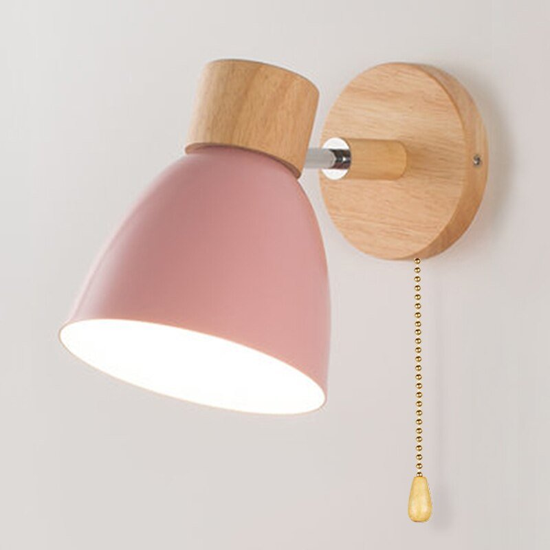 Applique murale suspendue scandinave en bois – Élégance naturelle et lumière chaleureuse