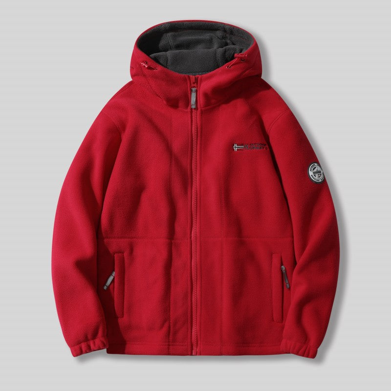 Double-Layer Fleece Hooded Jacket—Free Shipping&50% OFF