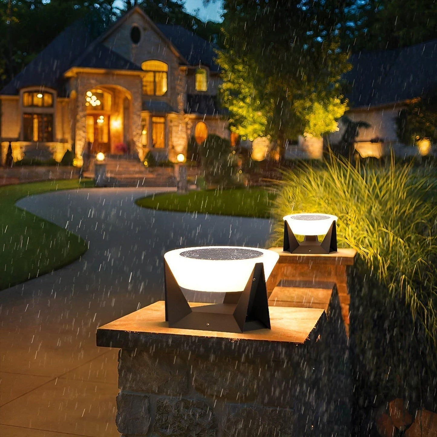 Lampe de jardin japonaise luxueuse à énergie solaire – Élégance LED sans fil pour une décoration maison raffinée