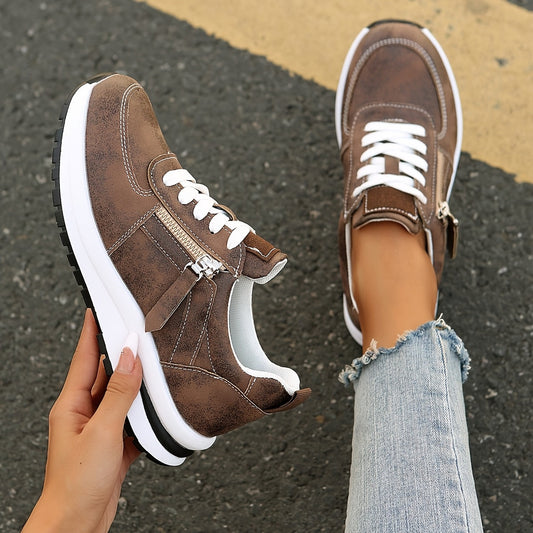 Chaussures Confortables Femmes avec Fermeture Éclair Latérale et Semelle Antidérapante