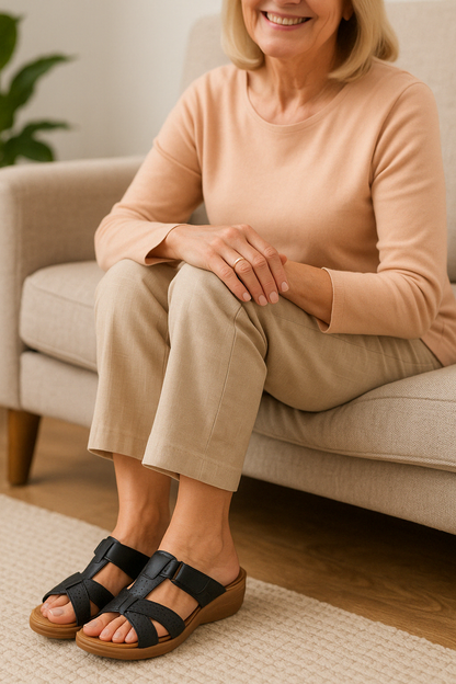 Sandales Femme Confort Ergonomique pour Soulagement des Douleurs Plantaires