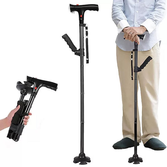 Canne de Marche Pliable avec Lampe LED Sorallure™