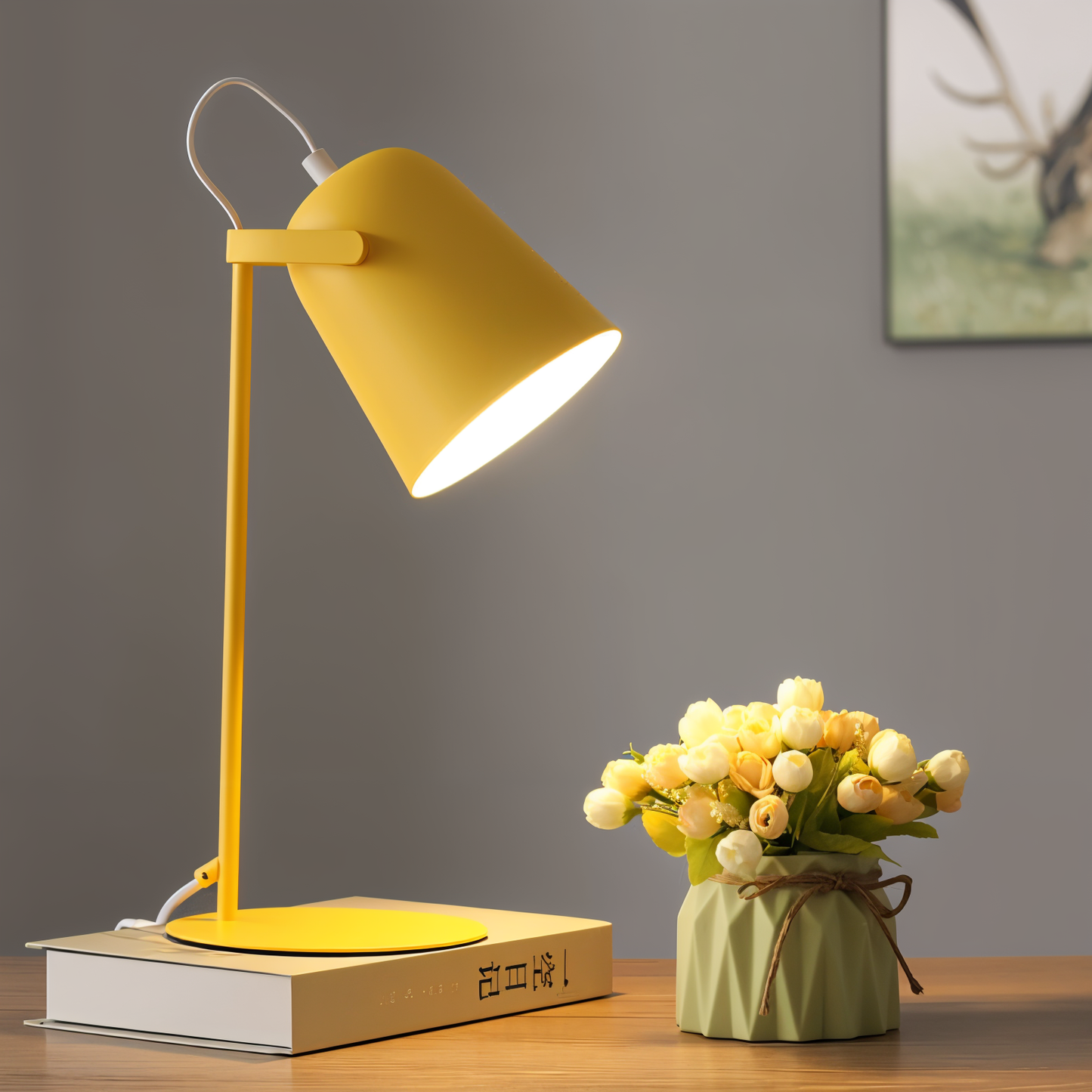 Lampe de Table Macaron – Lampe de Bureau Nordique Réglable pour une Ambiance Élégante