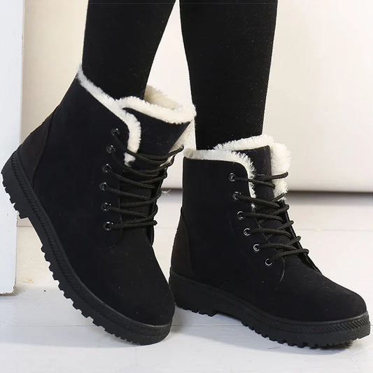 Bottes d'hiver orthopédiques avec doublure douce et design à lacets
