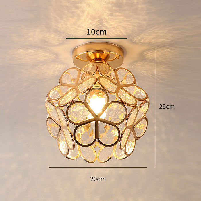 Plafonnier en verre floral – Design décoratif pour entrée élégante