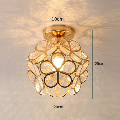 Plafonnier en verre floral – Design décoratif pour entrée élégante