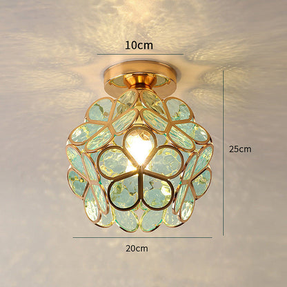 Plafonnier en verre floral – Design décoratif pour entrée élégante