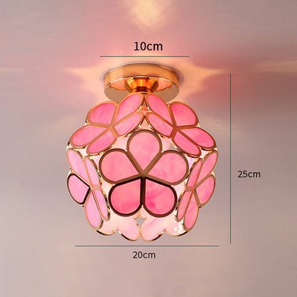 Plafonnier en verre floral – Design décoratif pour entrée élégante