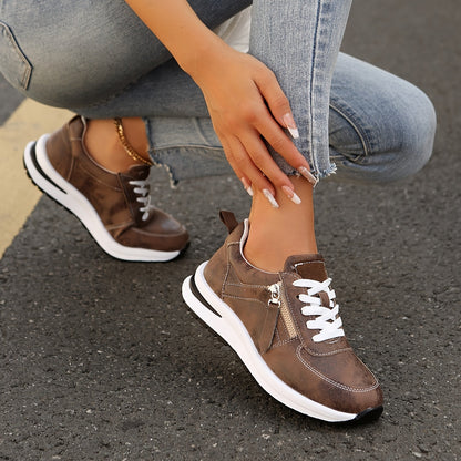 Chaussures Confortables Femmes avec Fermeture Éclair Latérale et Semelle Antidérapante