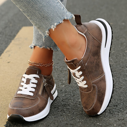 Chaussures Confortables Femmes avec Fermeture Éclair Latérale et Semelle Antidérapante