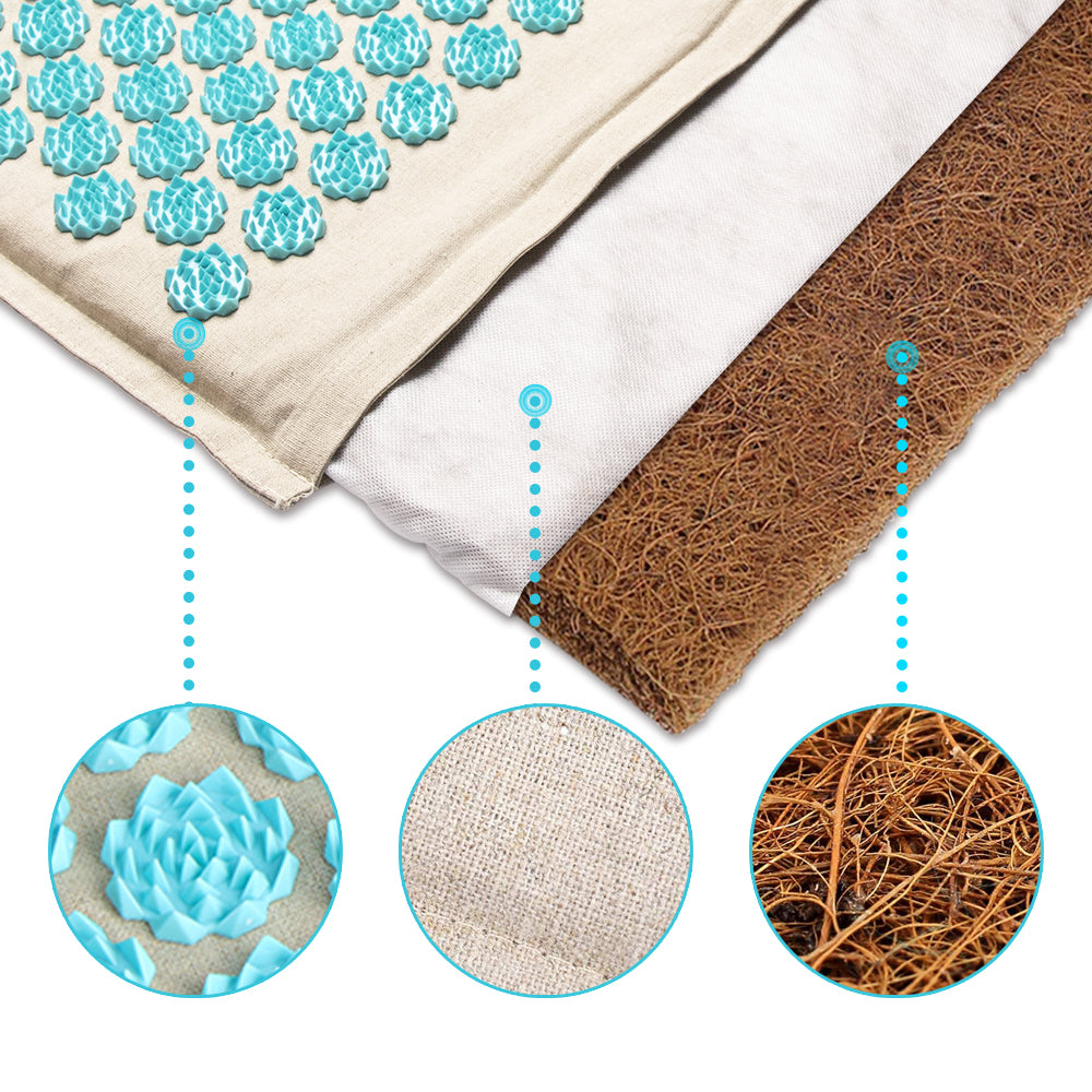 Tapis d’Acupression avec Oreiller Plat – Relaxation Totale et Soulagement des Tensions