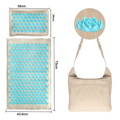 Tapis d’Acupression avec Oreiller Plat – Relaxation Totale et Soulagement des Tensions